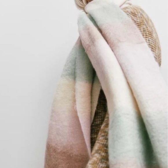 Pre Owned Madewell Brushed Plaid Oversized Scarf - Picture 3 of 9